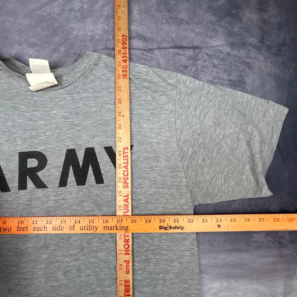 Vintage US Army PT Shirt Heather Grey Physical Fitness T-Shirt Large Y2K Boxy - Picture 5 of 7